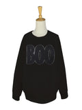 Black BOO Chenille Letter Sweatshirt