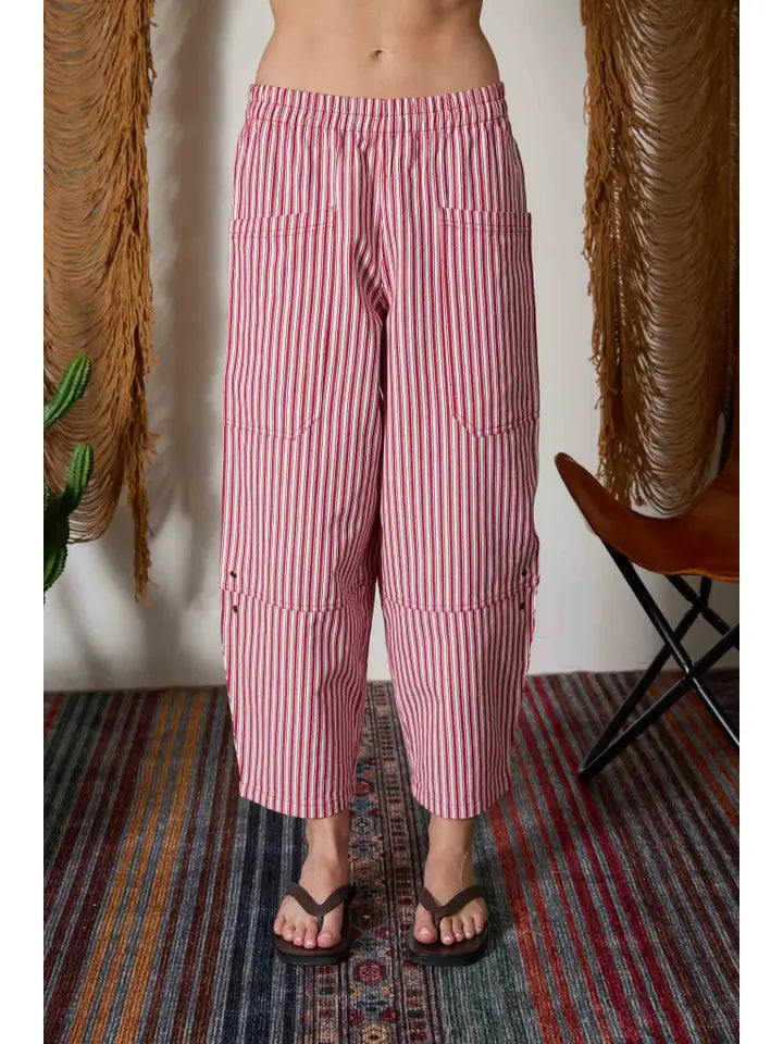 Red Stripe Wide Leg Pant
