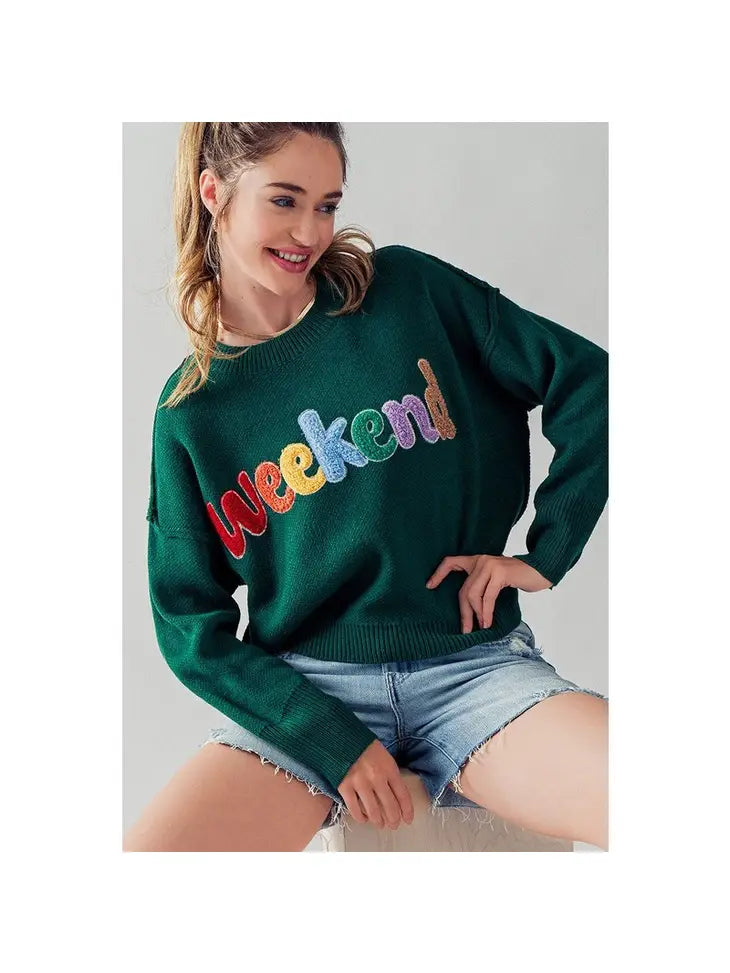 Weekend Ready Chenille Knit Pullover Sweater