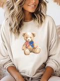 America Flag Bow Teddy Bear Sweatshirt