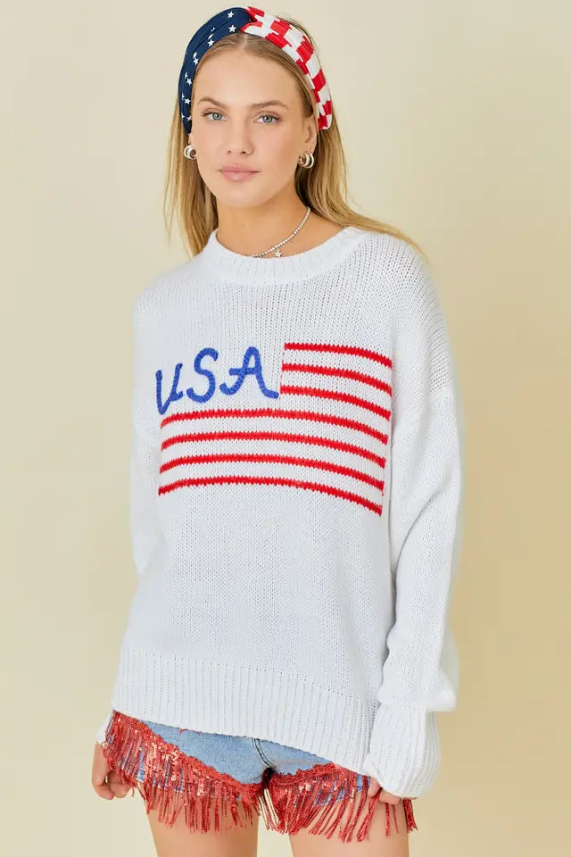 USA Stripe Flag Sweater