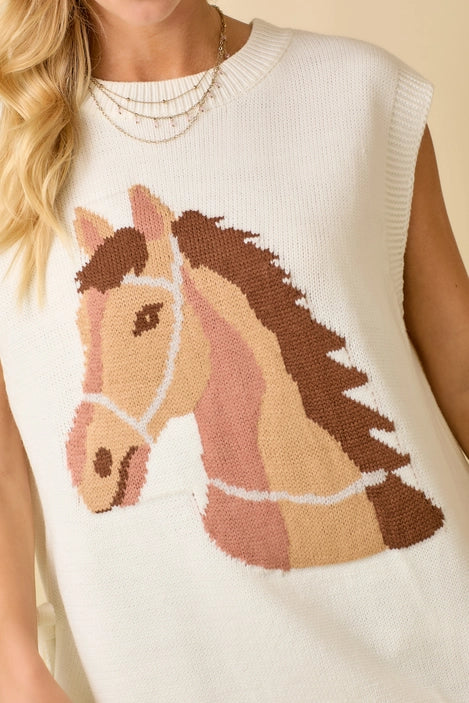 Wild West Horse Sweater Tank