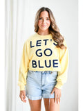 Let's Go Blue U of M Cropped Long-sleeved Tee