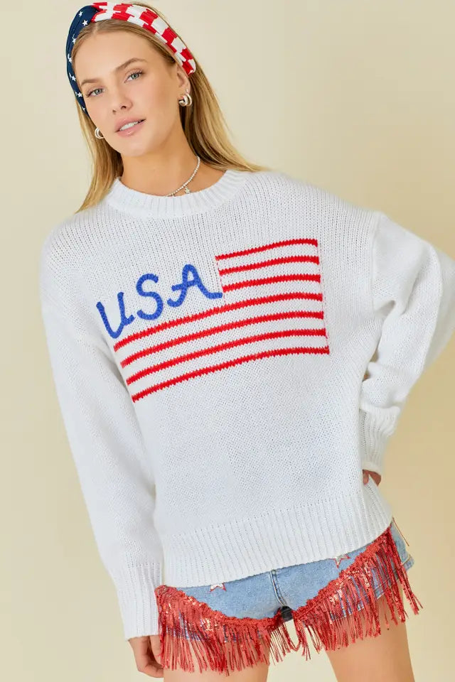 USA Stripe Flag Sweater