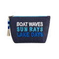 Boat Waves Sun Rays Lake Days Zip Pouch