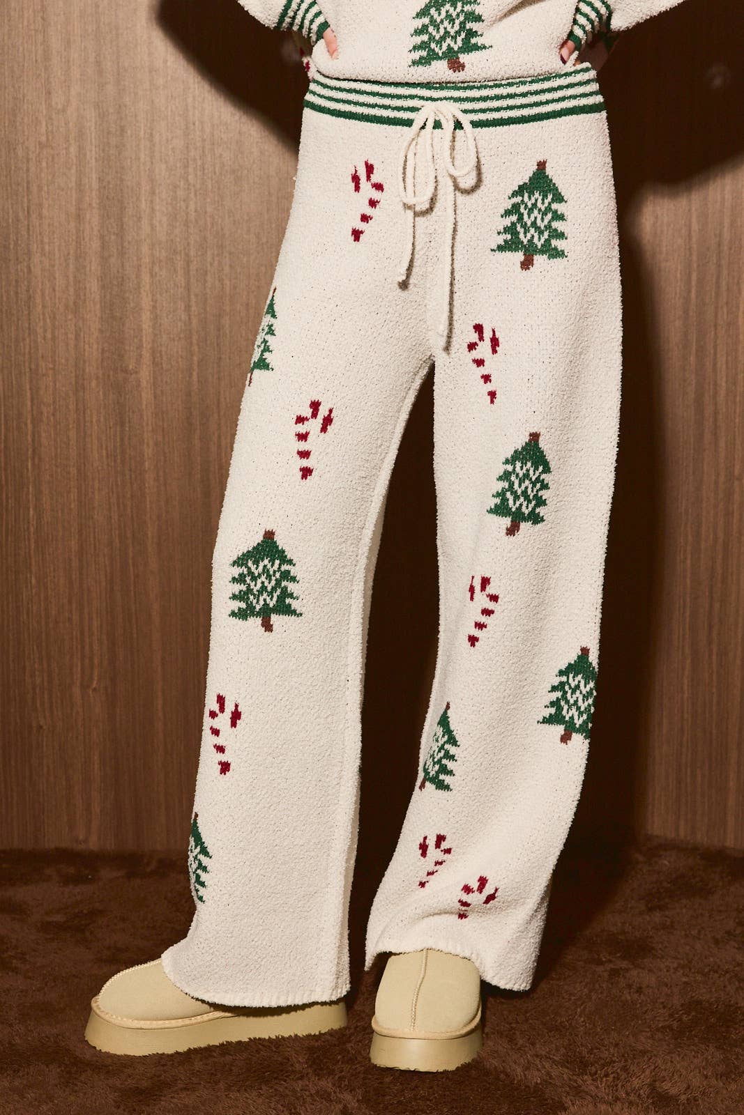Oh Christmas Tree Wide Leg Knit Pants