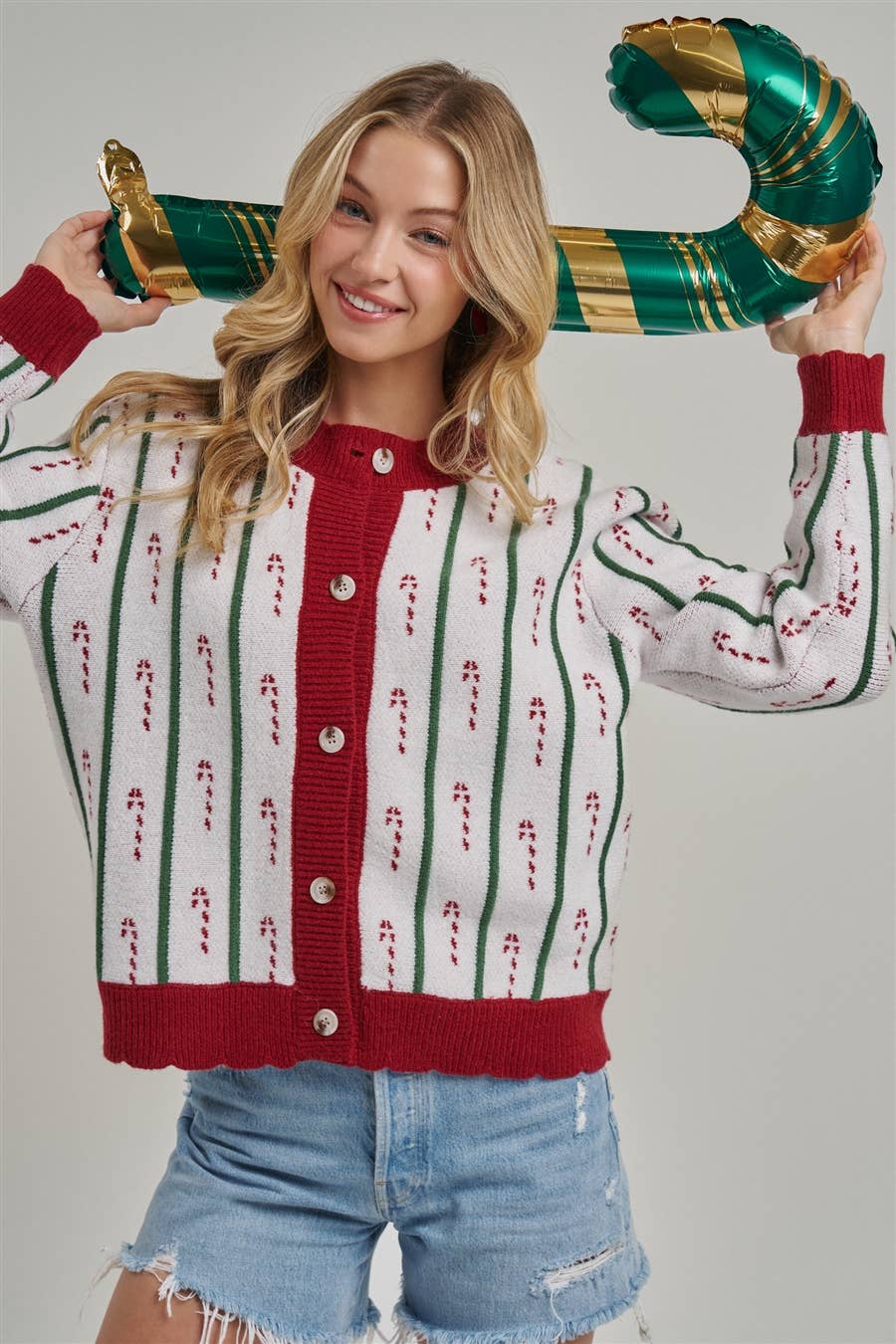 Candy Cane Lane Christmas Cardigan