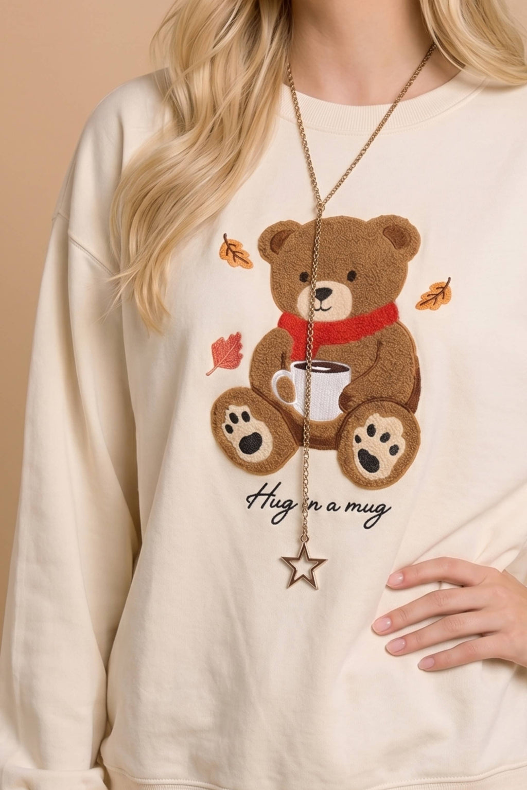 Cozy Teddy Bear Coffee Sweatshirt