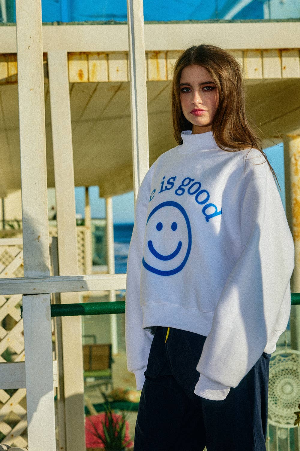 Exactly Where You Need to Be Reversible Mock-Neck Sweatshirt