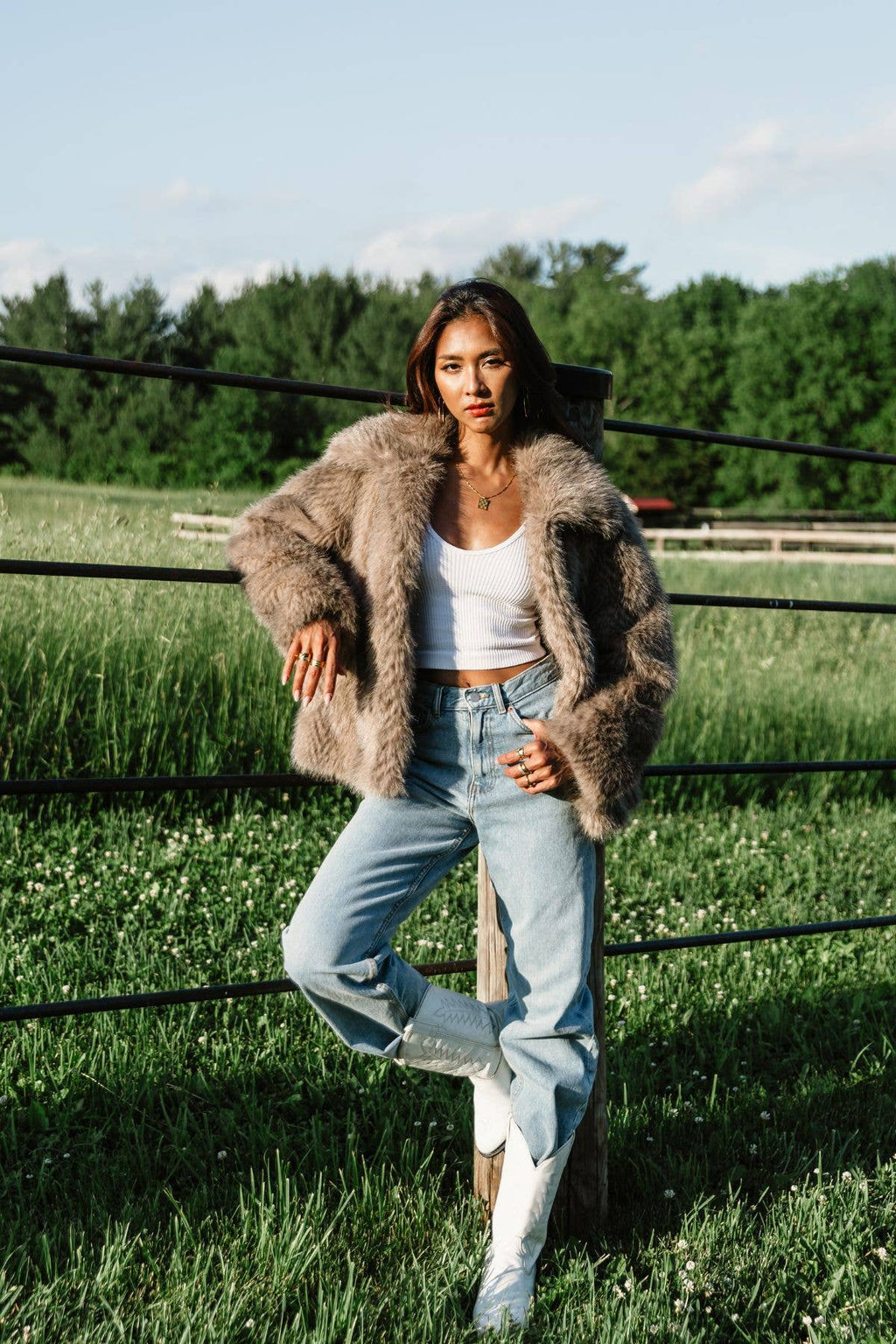 Luxe Layers Two Tone Faux Fur Jacket