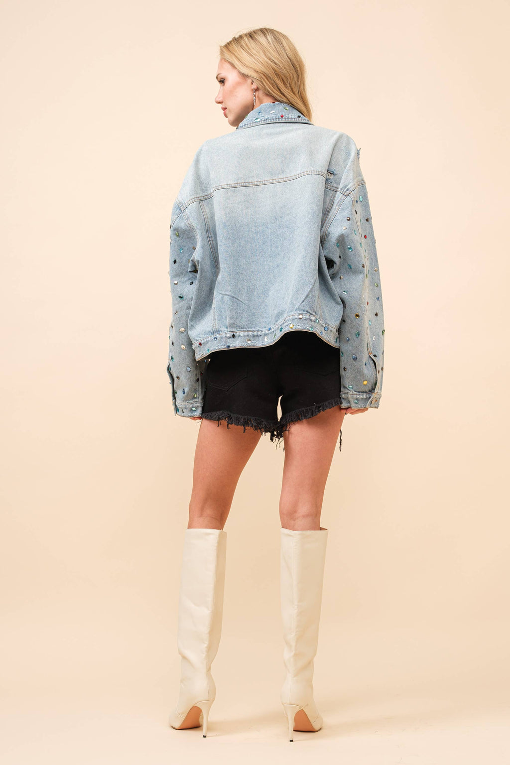 All That Sparkles Embellish Stone Denim Jacket