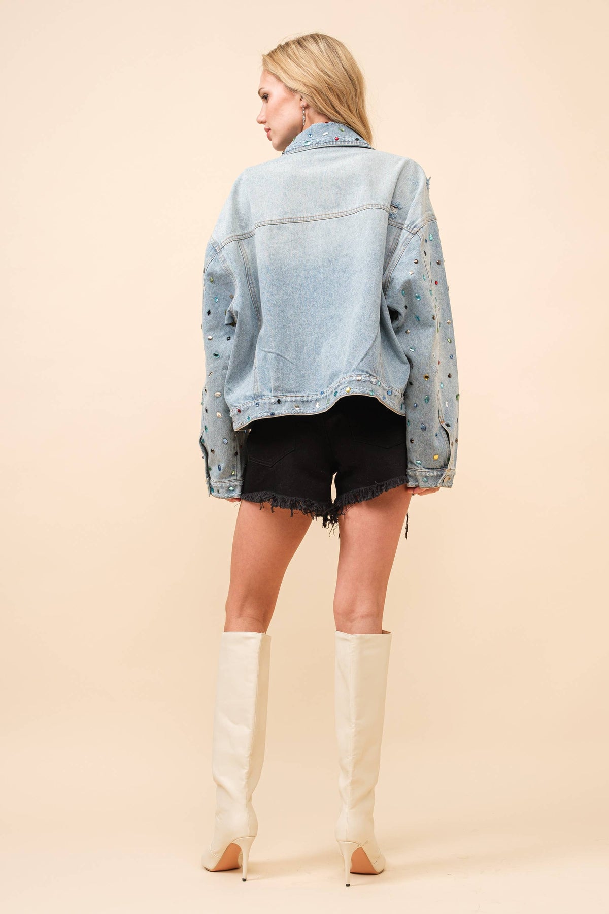 All That Sparkles Embellish Stone Denim Jacket