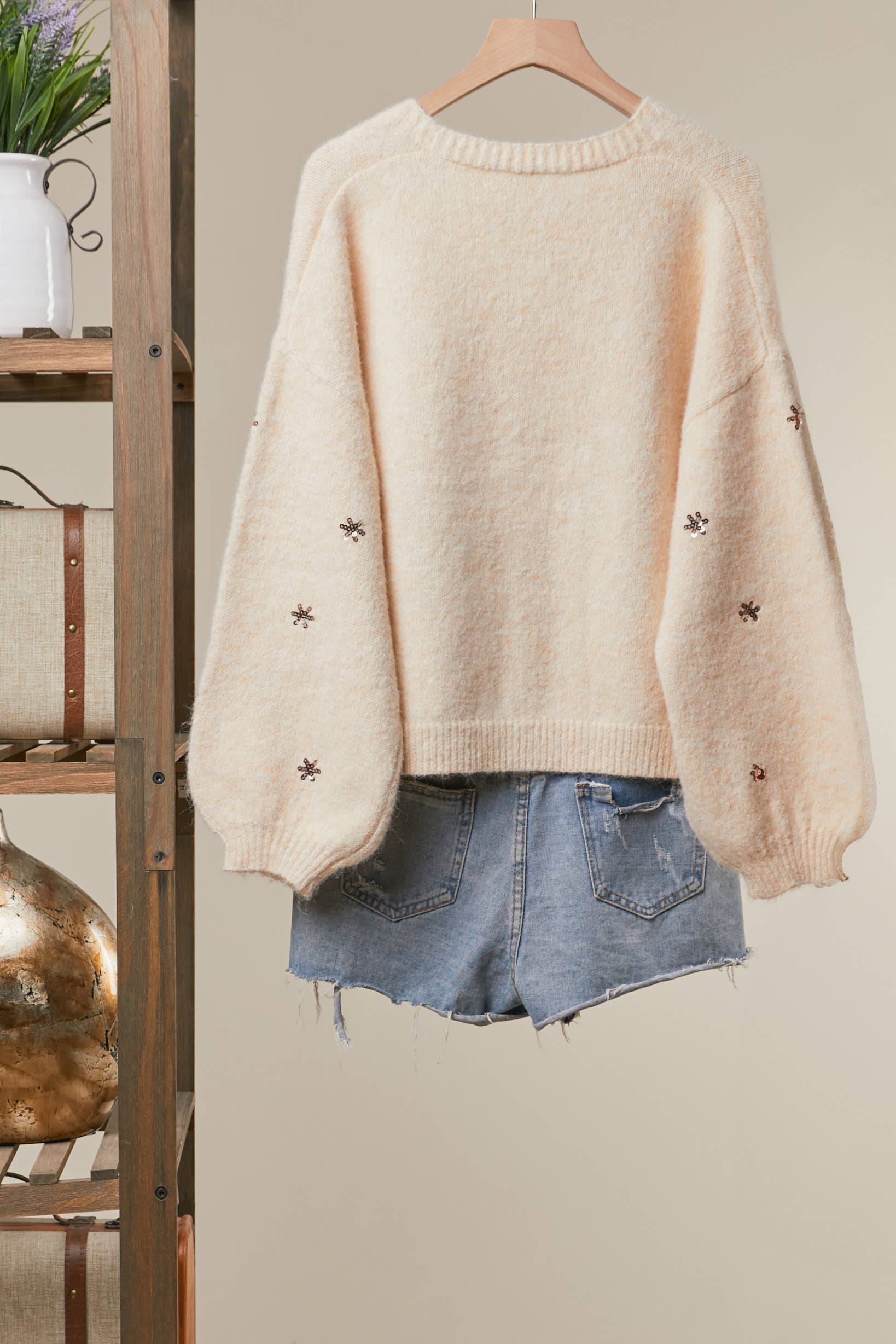 Christmas Tree Embroidered Soft Cardigan