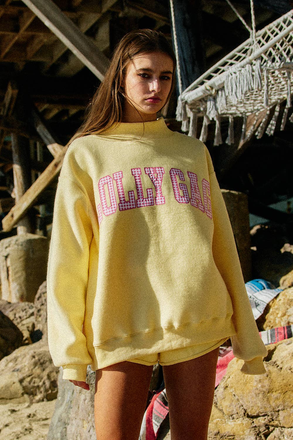 Dilly Dally/ Lolly Gag Reversible Mockneck Sweatshirt
