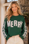 Merry Eyelet Lace Bow Sleeve Sweatshirt