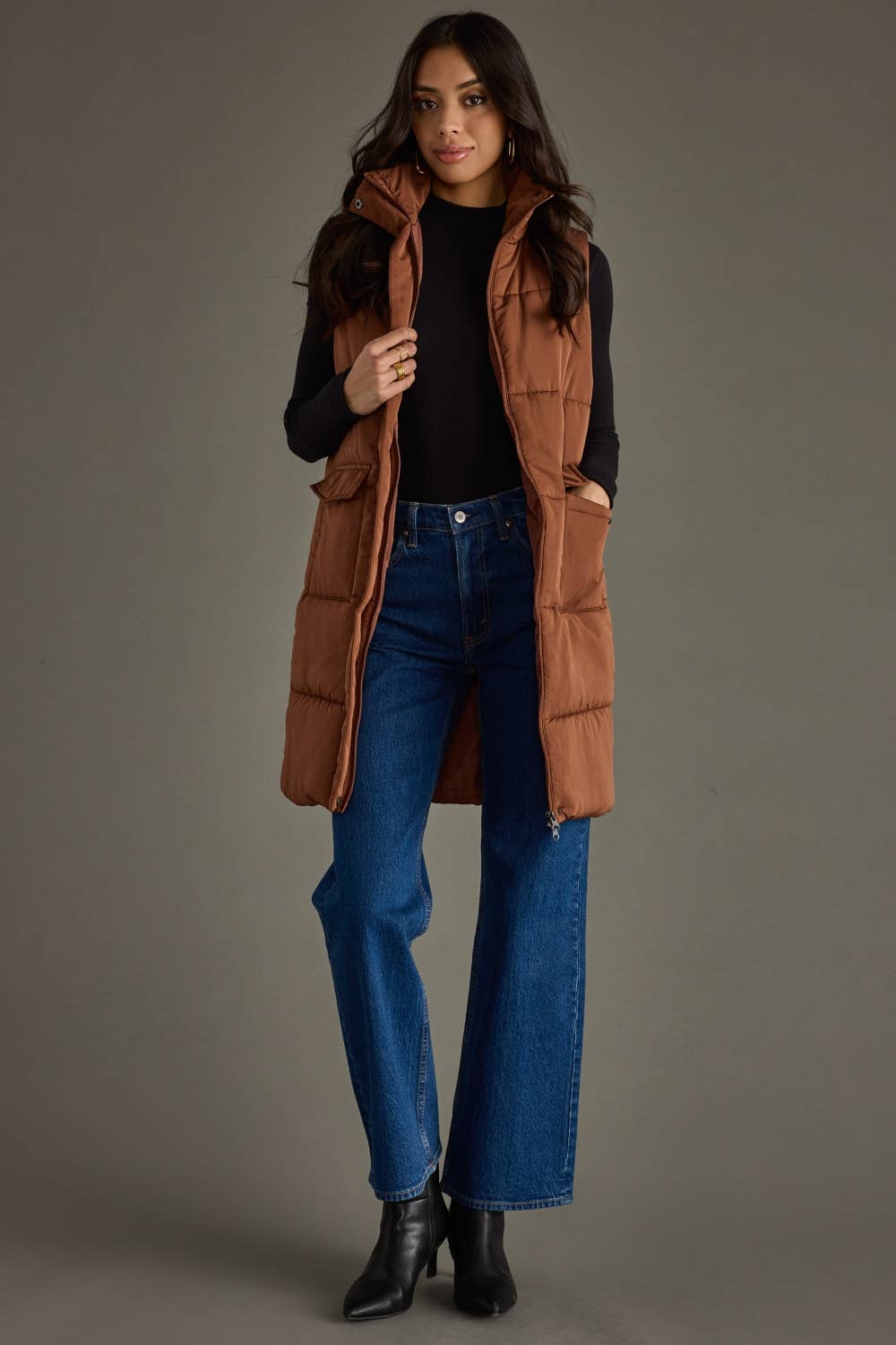 Brown Long Vest