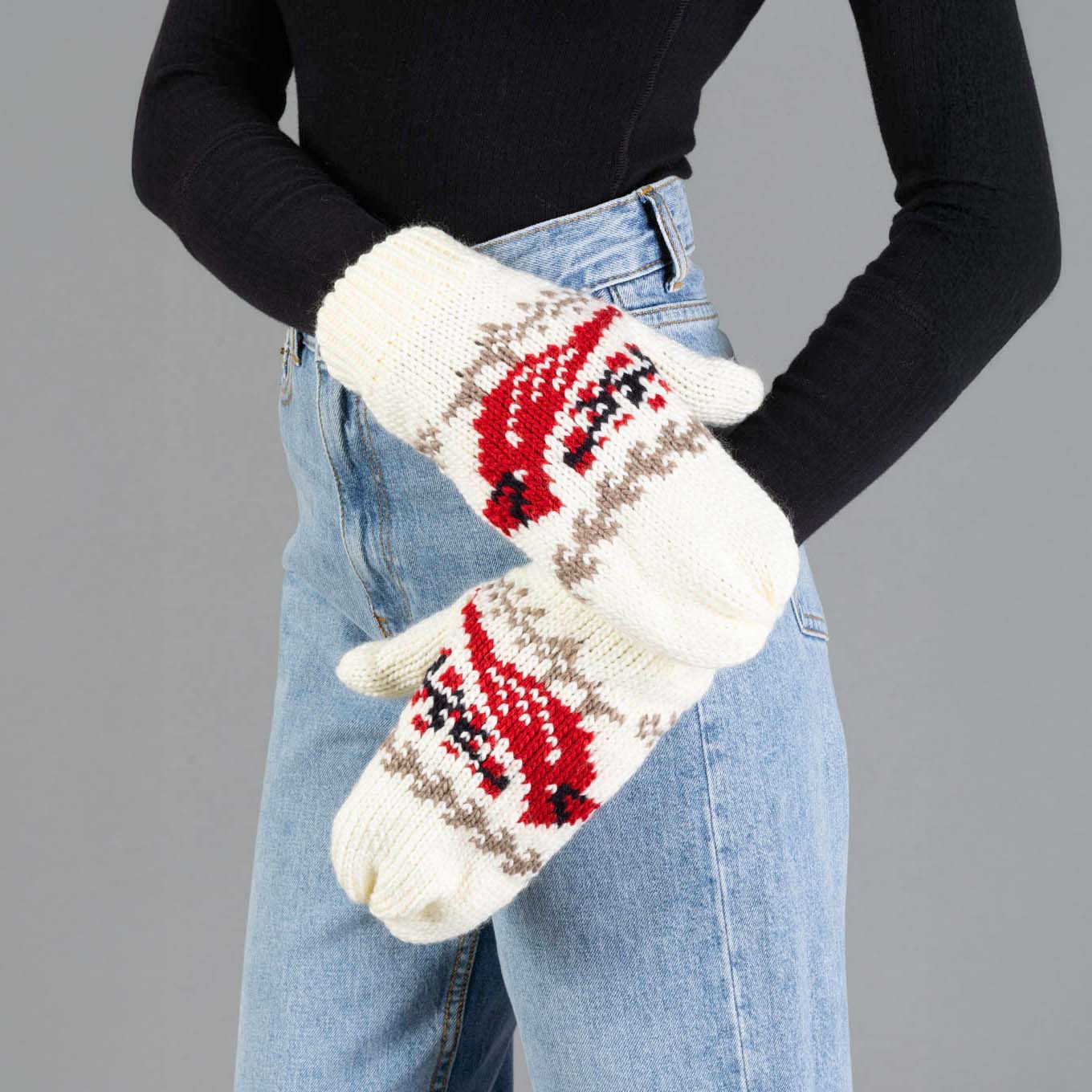 Cardinal Knit Mittens