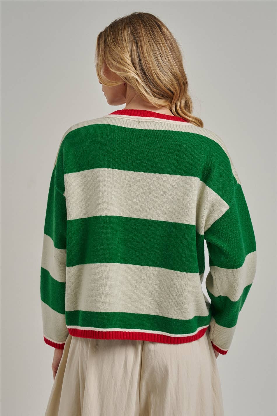 Merry & Bright Striped Christmas Cardigan
