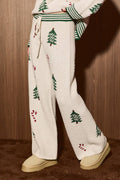 Oh Christmas Tree Wide Leg Knit Pants