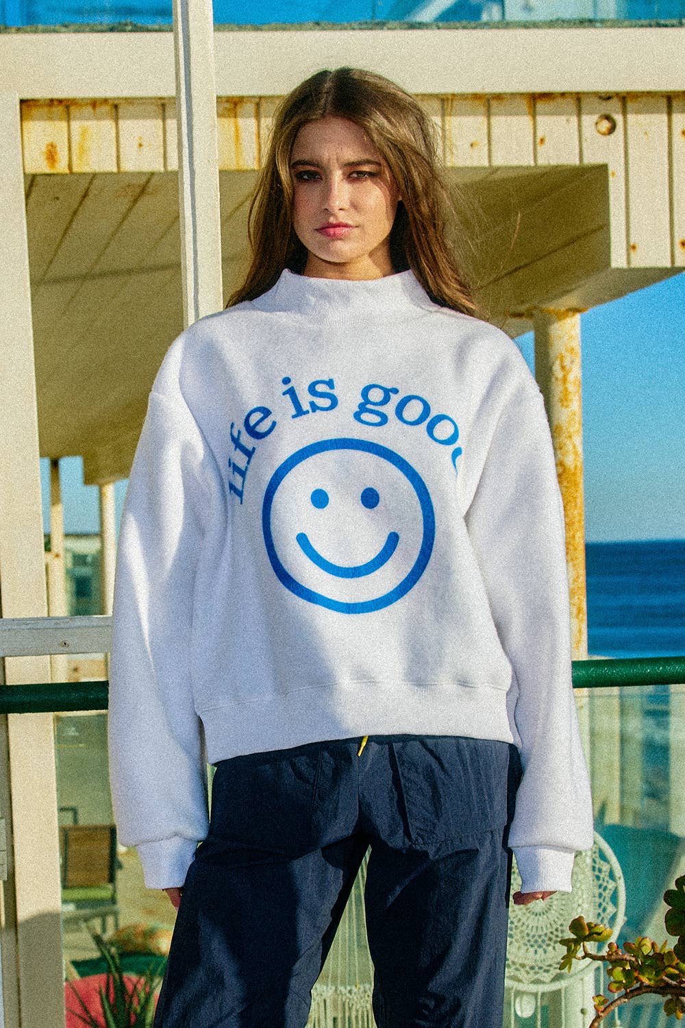 Exactly Where You Need to Be Reversible Mock-Neck Sweatshirt