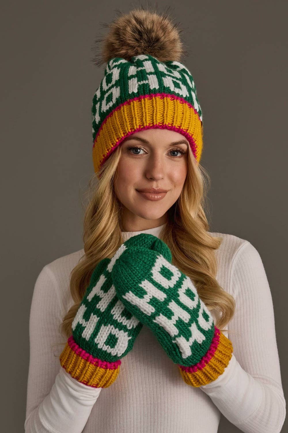 Ho Ho Ho Pom Beanie Hat