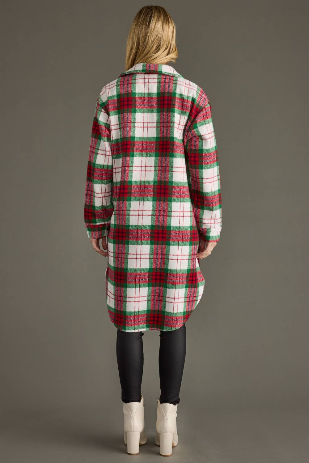 Festive Plaid Long Shacket