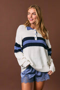 Blue Stripe Rugby Knit Sweater