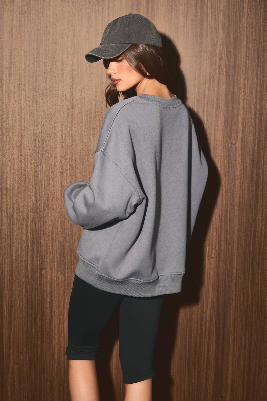 Coffee Machine Graphic Oversized Crew Neck Sweatshirt