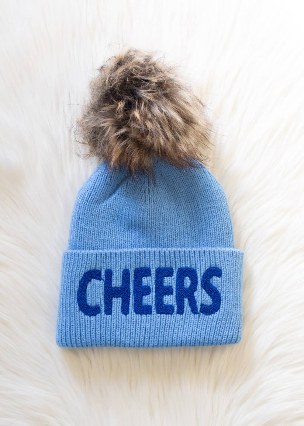 Blue Cheers Knit Pom Hat