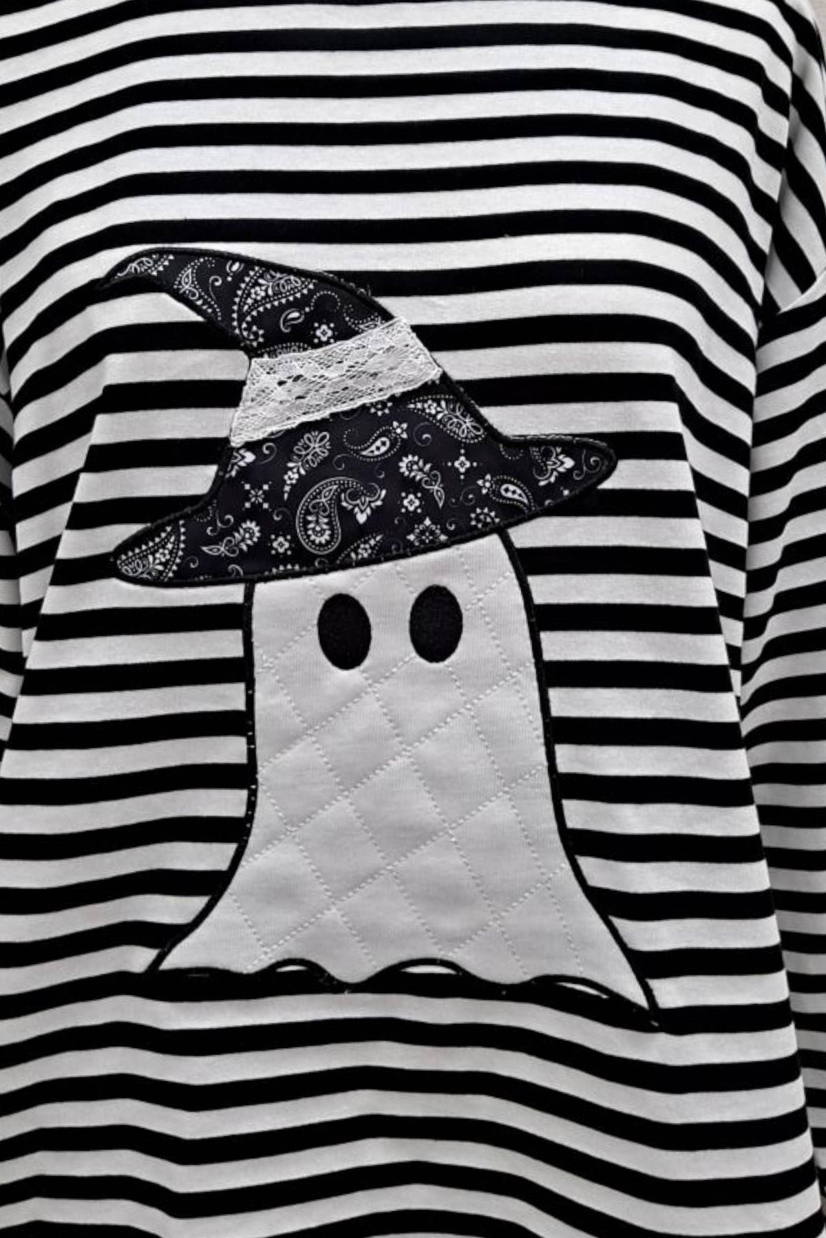 Hey Boo Striped Ghost Top