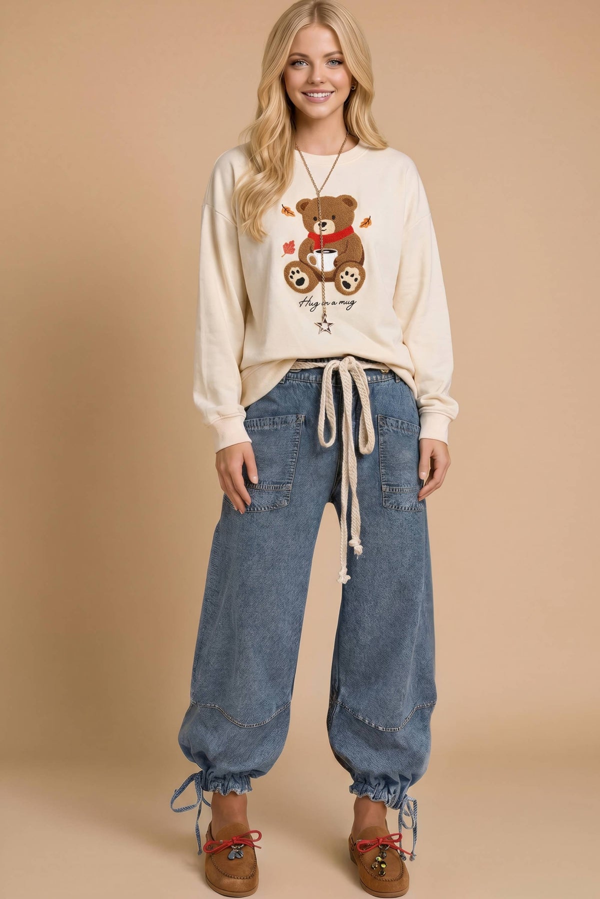 Cozy Teddy Bear Coffee Sweatshirt