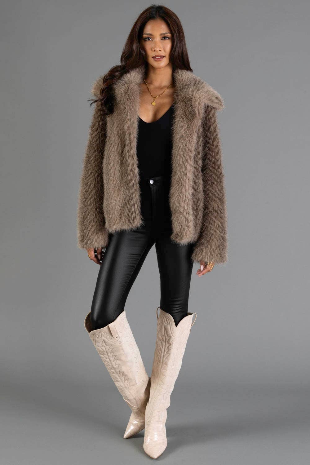 Luxe Layers Two Tone Faux Fur Jacket